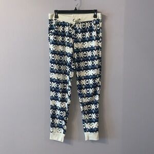 Blue and cream Aztec print sweatpant jogger S Rue21